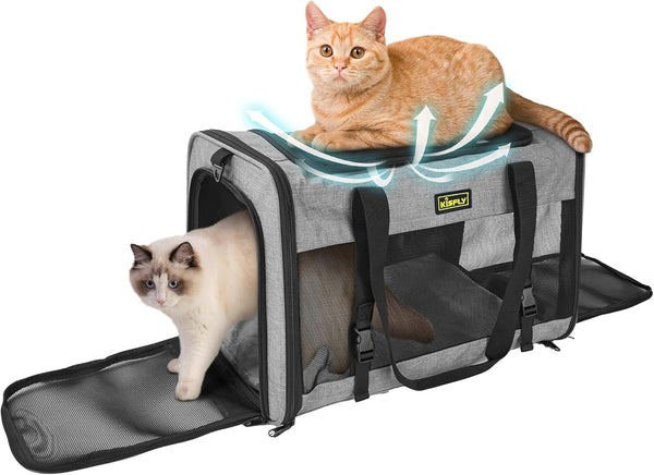 Cat Carrier for 2 Cats/Kitten, Pet Carrier for Cat, Puppy, Small Dog