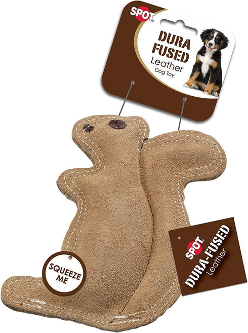 Ethical Pet Dura-Fused Buffalo, Raccoon, Squirrel, and Rabbit Leather Dog Toys Bundle