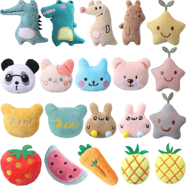 Gejoy 20 Pieces Catnip Toys for Indoor Cat Plush Kitten Cat Chew Toys