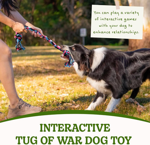 SHARLOVY Dog Rope Toy for Medium Dogs, Durable Cotton Chew Toys for Aggressive Chewers, Interactive Tug of War Toys