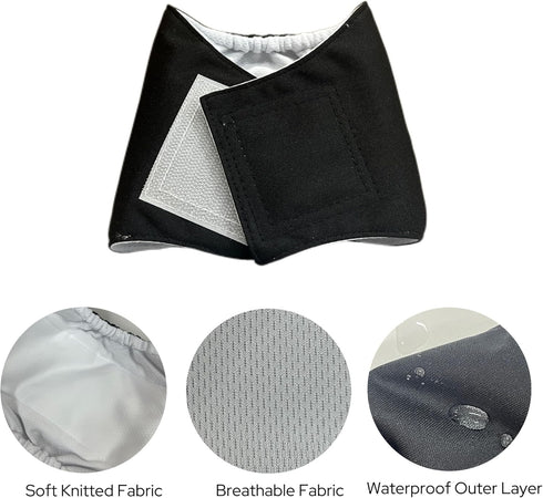 CADONO 1 Pack 3 Reusable Dog Diapers Washable Male Belly Bands for Dogs, High Absorbing Male Dog Doggie Puppy Wraps
