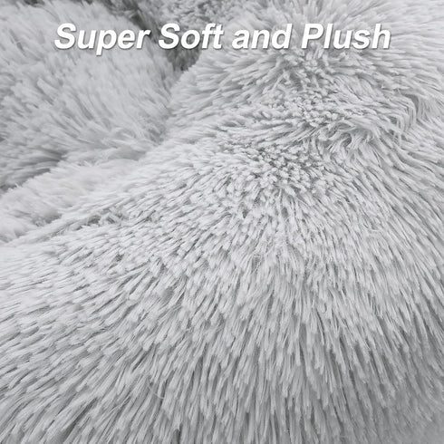 MIXJOY Ultra Soft Orthopedic Dog Bed, Washable Donut Cuddler Cushion Bed for Dogs and Cats (20''/23''/30'', Grey)
