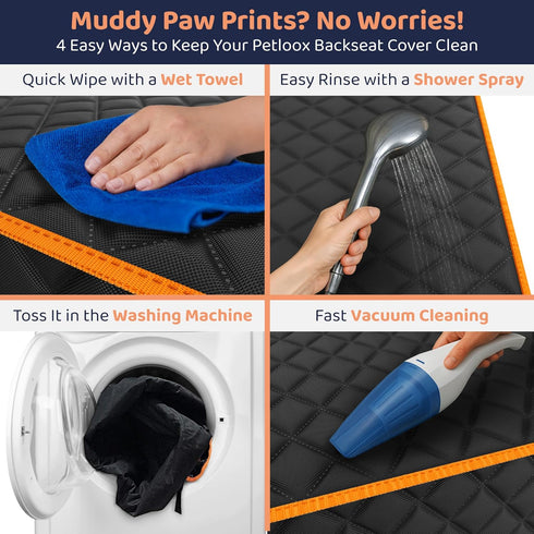 Hammock Hammock Petloox XL Dog Car Seat Cover for Back Seat, Waterproof for Car, SUV & Truck, Non-Slip Backseat Cover