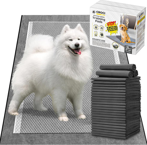 CROCI 28"x44" 4XL Activated Carbon Pee Pads for Dogs, Odor-Control Charcoal Dog