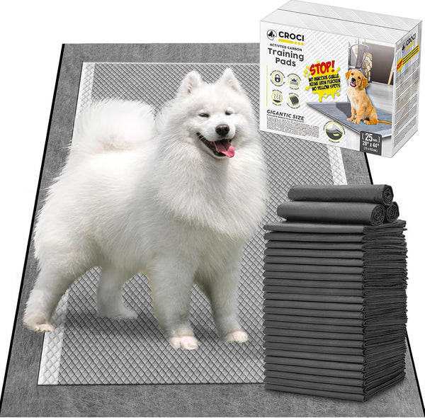 CROCI 28"x44" 4XL Activated Carbon Pee Pads for Dogs, Odor-Control Charcoal Dog