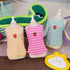 2 Pieces Summer Clothes for Small Medium Dogs - Cute Striped Shirt with Flower Strawberry Embroidery (Pink-Green)