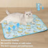 BAMY Cat Cooling Mat Summer Dog Silk Pad, Self Cooling Cushion with Duck Strawberry Pattern, Washable (Blue Duck, M