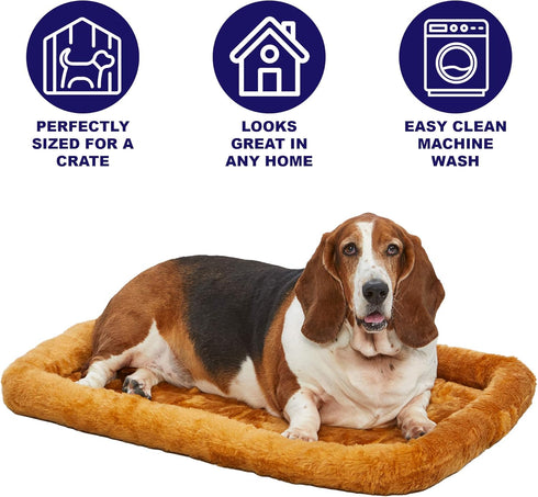 MidWest Homes for Pets Bolster Cinnamon Pet Bed for Dogs & Cats, Ideal for Extra Large Breeds, Easy Maintenance,