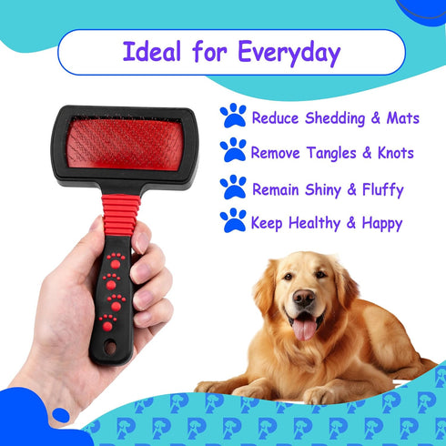 Dog Slicker Brush, Professional Grooming Tool for Goldendoodles, Poodles, and Doodles, Gentle Dematting and Detangling