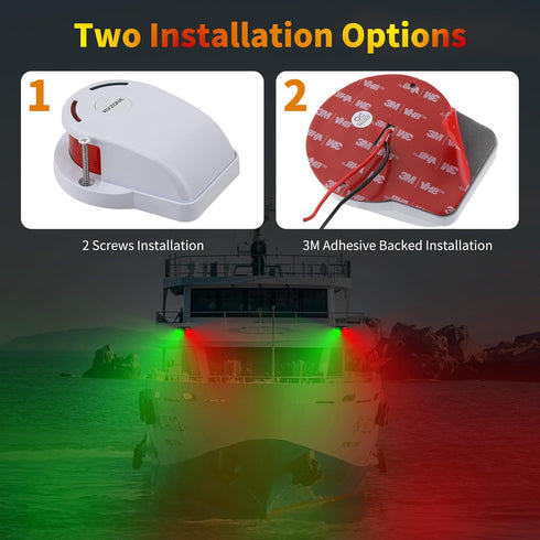 IP67 RVZONE LED Boat Navigation Light Red and Green Marine Navigation Light Led Waterproof Led Boat Lighting for Bow