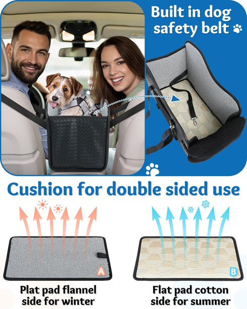 Vokvaktak Center Console Dog Car Seat, Pet Car Seat, Armrest Middle Console Booster Travel Carrier for Small Dogs