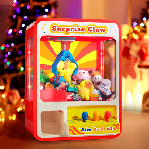 3+ JOYIN Claw Machine Arcade Toy with LED Light & Adjustable Sound, Rechargable Dispenser Toys Mini Vending Machine
