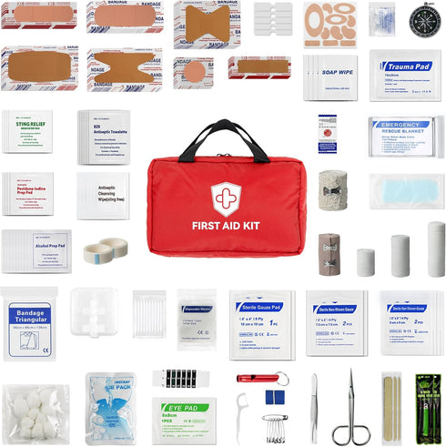 First Aid Kit - Trauma Kit with Essential Emergency Medical Supplies, Waterproof Travel First Aid Kit, Simple