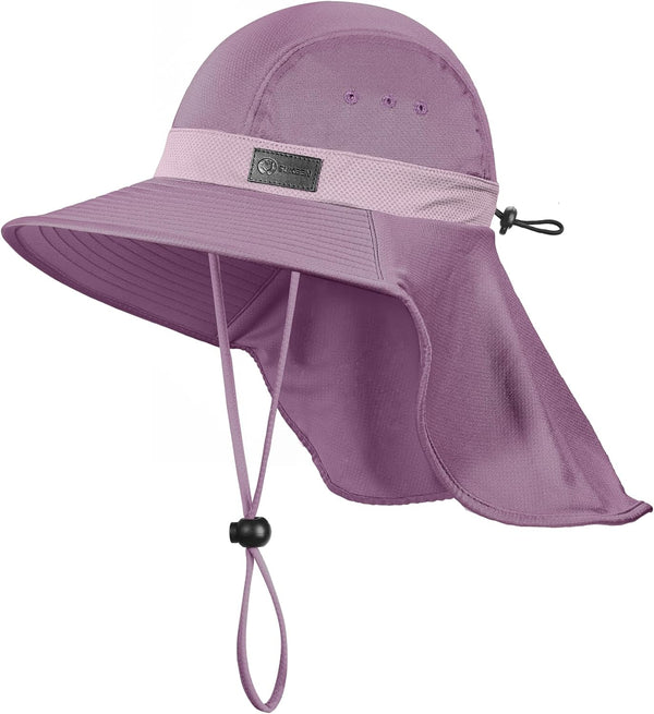 Sukeen Cooling Sun Hat for Men Women, UPF50+ Wide Brim Fishing Hat with Neck Flap, Adjustable Foldable