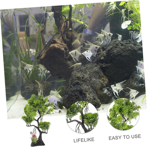 Decor Bonsai Tree Fake Model for Fish Tank - Fish Tank Supplies and Accessories, Plastic Aquarium Tree