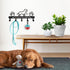 PET ARTIST Dog Leash Holder for Wall, Metal Hooks for Decorative Storage, 5 Hooks for Dog Collar & Leash Set
