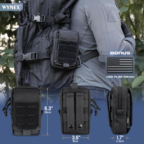 Pack WYNEX Tactical EDC Pouch, Molle Utility Pouches Gadget Organizer Phone Holder Waist Smartphone Pouch Tool Holster