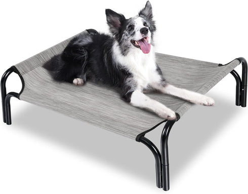 Cooling Elevated Dog Bed, Portable Dog Cot, Washable Mesh, Durable for Indoor and Outdoor Use, Medium, Grey
