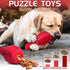 Interactive Dog Treat Puzzle Toy - Durable Rubber Chew Toys for Large Dogs, Squeaky Toys for Aggressive Chewers,
