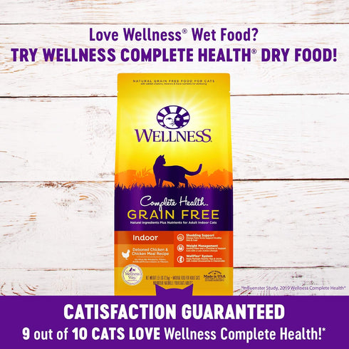 Wellness Healthy Indulgence Natural Grain Free Wet Cat Food, Chicken & Turkey Morsels, 3-Ounce Pouch (Pack of 24)