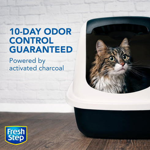 Fresh Step Lightweight Clumping Cat Litter, Unscented, 15.4 lb, Long Lasting Odor Control with Activated Charcoal