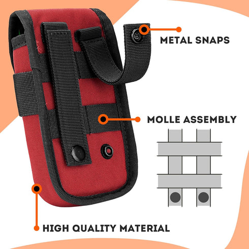 IronSeals Tactical Phone Holster Pouch, Molle Attachment Waist Bag for 4.7"-6.9" Phones with Tactical Gear Clip
