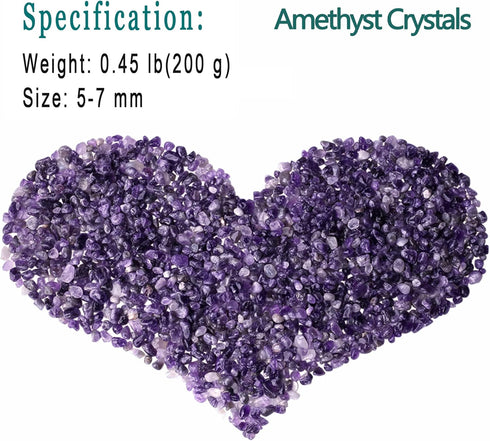 MAIBAOTA Natural Amethyst Crystal Quartz Rocks Chips Vase Filler Rocks for Succulent Plant Small Fish Tank Aquarium Gravel Decorative Pebbles Stones(200 gram)