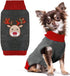 PETCARE Reindeer Christmas Dog Sweater, Gray Cat Sweater Vest, Holiday Dog Clothes for Small Medium Large Dogs