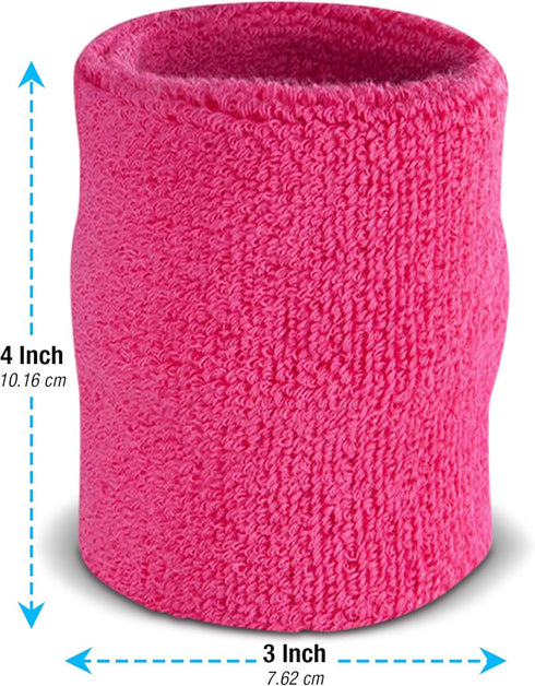 Suddora Arm Sweatbands - Absorbent and Breathable Thick Cotton Bands for Gym, Basketball, Multiuse