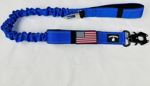 Heavy Duty Tactical Dog Leash - Bungee For Large Dogs Reflective Dual Handles Seat Belt Clip Strong Elastic Leash Ideal for Training Walking Running Outdoor Adventures Durable Pet Lead Multiple Colors