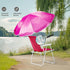 BIVVI 265 lbs 1Pcs) Portable Beach Chair with Umbrella for Adults, High Back Camping Armchair Folding Shade Sand Chair