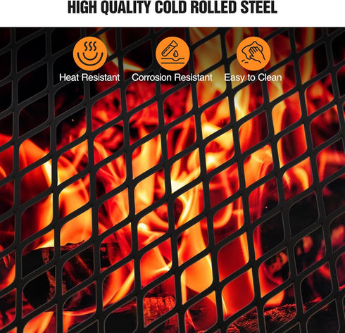 REDCAMP Heavy Duty Folding Campfire Grill Steel Grate, Portable Cooking Rack Over Fire Pit with Carry Bag