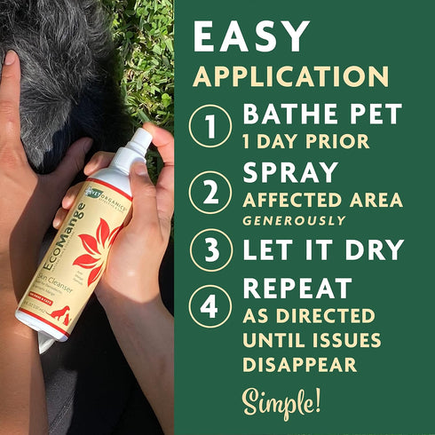 EcoMange Mange Relief for Dogs & Cats - 8 Oz. Itch Relief Spray with Herbal Extract & Essential Oil
