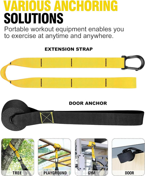 Home Resistance Training Kit, Fitness Straps for Full-Body Workout, Bodyweight Resistance Bands with Handles