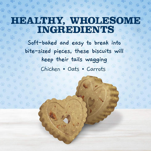Blue Buffalo Baby BLUE Soft Biscuits - Natural Dog Treats for Puppies, Chicken & Carrots, 8-oz. Bag