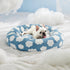 Lesure Donut Small Dog Bed - Round Calming Cat Beds with Jacquard Shaggy Plush & Anti-Slip Bottom, Blue, 30 Inch