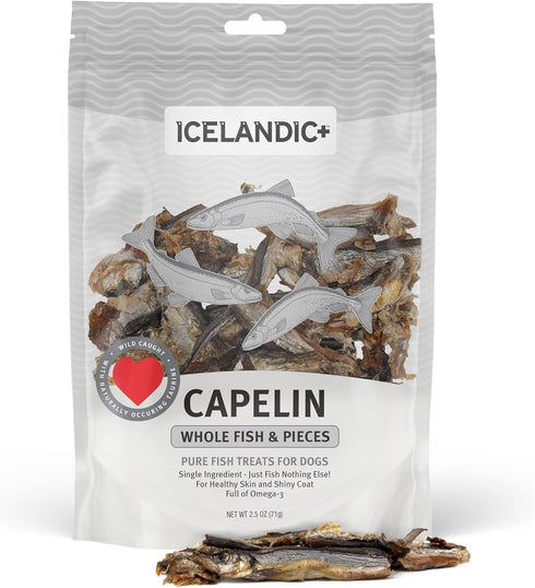 Icelandic+ Plus Capelin Whole Fish & Pieces Dog Treat, 2.5-oz Bag