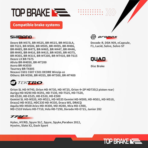 TOP BRAKE Disc Bike Brake Pads Compatible with Shimano Deore M515 M525, MTB/eMTB/Gravel/Cross-Country