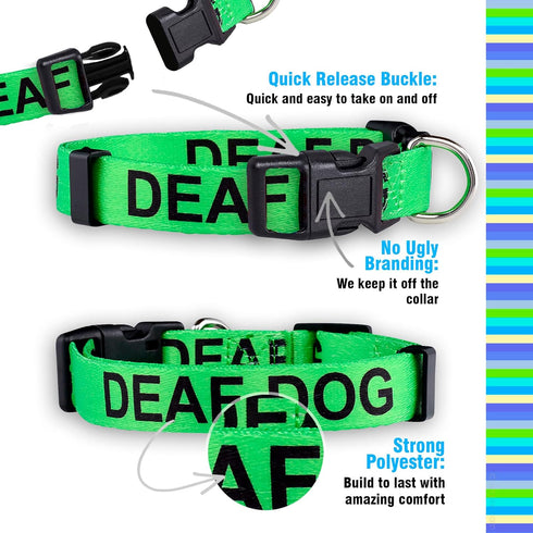 Hard of Hearing Warning Deaf Dog Collar (Small)