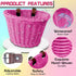 Kid's Adjustable Bicycle Basket Streamers Set, Front Handlebar Kit with Colorful Streamers, Bell, Windmill for Girls