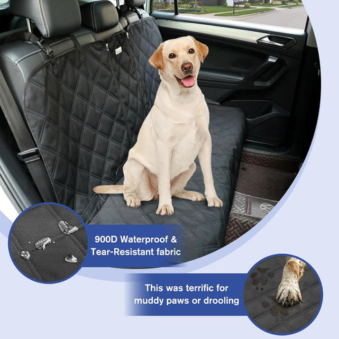 900D ALLANSING XL Back Seat Cover for Full-Size Trucks/SUVs Rear Split Bench, Heavy Duty Waterproof Non-Slip Car Seat