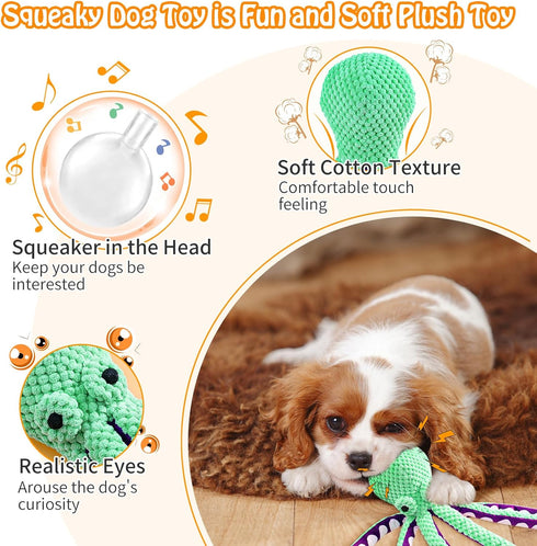 Fuufome Large Squeaky Dog Toys- Plush Dog Toys with Soft Fabric for Small, Medium, and Large Dogs Daily Companionship