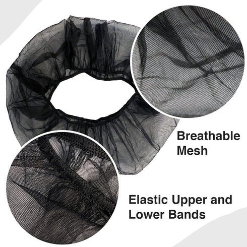 Bird Cage Seed Catcher Skirt, Nylon Mesh Liners for Large Cages, Elastic Easy Cleaning Cover (Black 59-79 inch)
