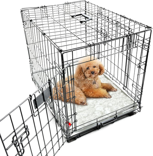 Soft Plush Dog Bed Crate Mat (21" X 14"), Machine Washable Dog Sleeping Mat with Anti Slip Bottom
