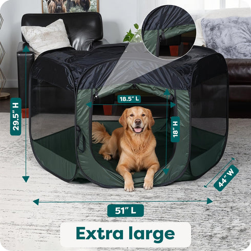 FurHaven Portable Pet Playpen for Dogs & Cats, Foldable Indoor Kitten Playpen with Mesh Sides, Pop Up Travel Dog Pen