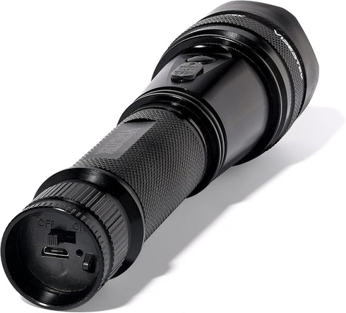 VIPERTEK VTS-195 Heavy Duty Aluminum Stun Gun for Self Defense, Rechargeable with LED Flashlight