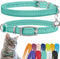 CollarDirect Leather Cat Collar with Elastic Strap, Kitten Collar with Bell, 8-11 Inch, Mint Green