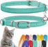 CollarDirect Leather Cat Collar with Elastic Strap, Kitten Collar with Bell, 8-11 Inch, Mint Green