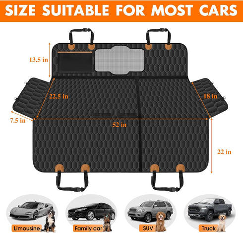 Hammock NECKORY Dog Back Seat Cover, Waterproof Scratch Proof Nonslip Dog for Car, Car Seat Cover for Back Seat