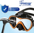 Set Seavenger Aviatar Diving Dry Top Snorkel with Adjustable Open-Heel Fins, Single-Lens Mask, and Mesh Gear Bag